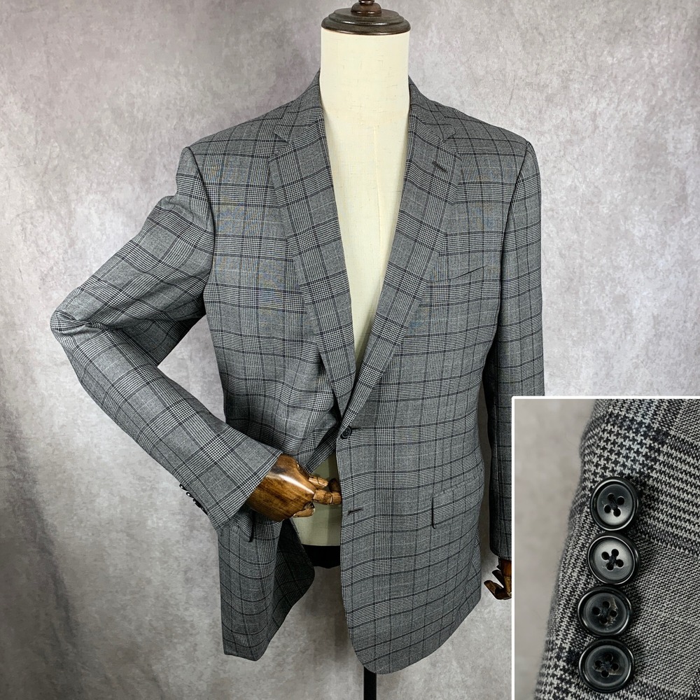 Brioni Colosse Blazer Jacket Men 42l Gray Wool Wi… - image 1